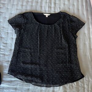 Elegant Black Polka Dot Women's Top